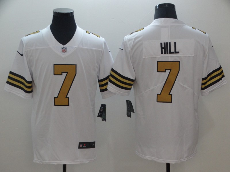 Men's New Orleans Saints Taysom Hill #7 White Jersey